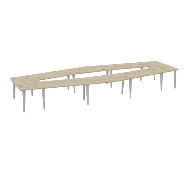 TABLE EN LOSANGE 16P L577XP217/142,5 EP30 4 PLT DRT L140+2 PLT TRAPEZE INT+2 PLT TRAPEZE