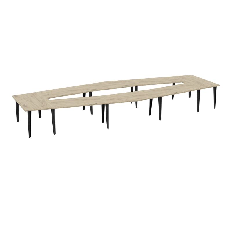 TABLE EN LOSANGE 16P L577XP217/142,5 EP30 4 PLT DRT L140+2 PLT TRAPEZE INT+2 PLT TRAPEZE