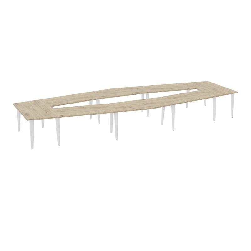 TABLE EN LOSANGE 16P L577XP217/142,5 EP30 4 PLT DRT L140+2 PLT TRAPEZE INT+2 PLT TRAPEZE