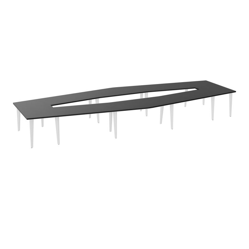 TABLE EN LOSANGE 16P L577XP217/142,5 EP30 4 PLT DRT L140+2 PLT TRAPEZE INT+2 PLT TRAPEZE