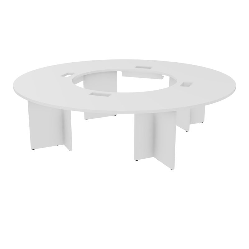 TABLE RONDE 12P L270XP270 EP30 4 PLT ANGLE 90° L135 DÉC TRAPPEX4+GOULOTTE+GUIDE CÂBLES 4
