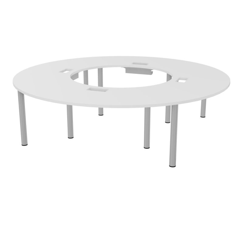 TABLE RONDE 12P L270XP270 EP30 4 PLT ANGLE 90° L135 DÉC TRAPPEX4+GOULOTTE+GUIDE CÂBLES 8