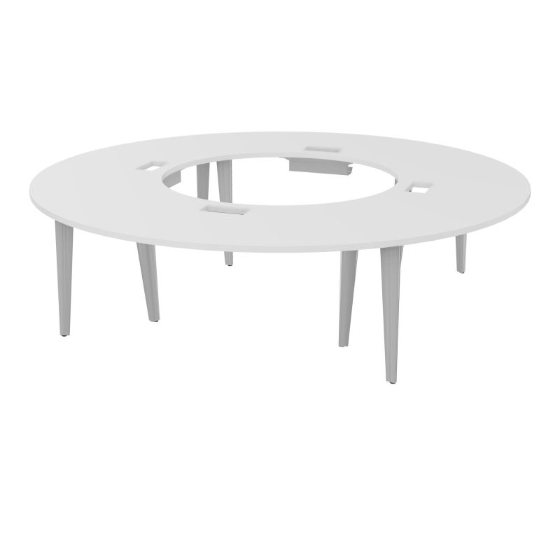 TABLE RONDE 12P L270XP270 EP30 4 PLT ANGLE 90° L135 DÉC TRAPPEX4+GOULOTTE+GUIDE CÂBLES 6+