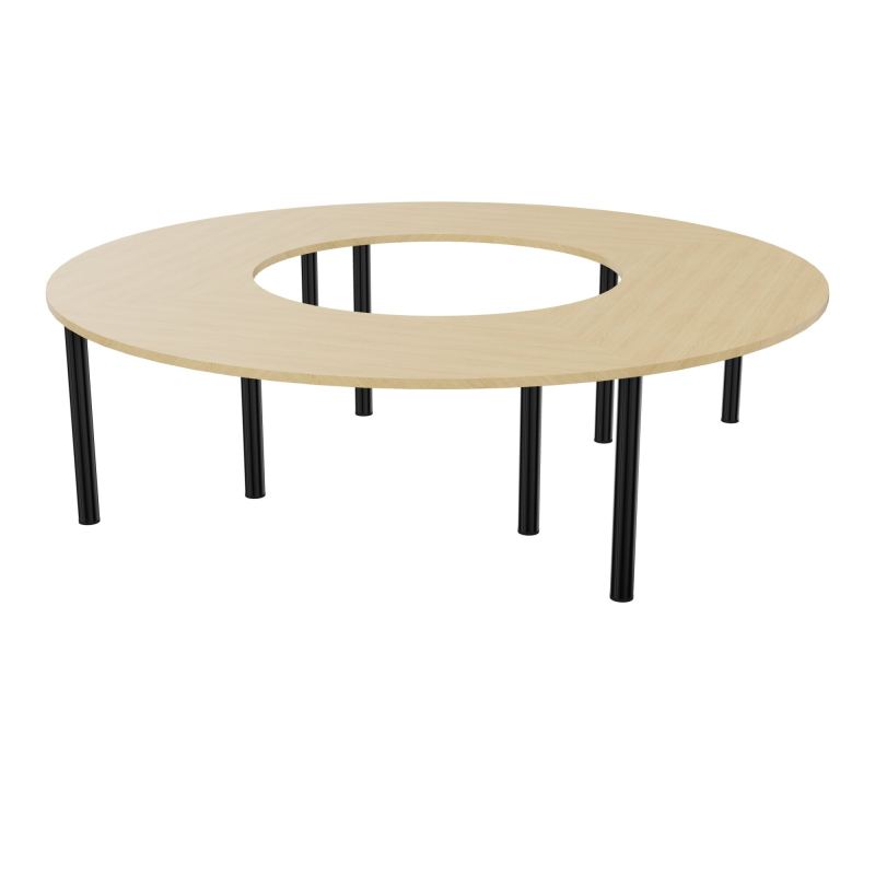 TABLE RONDE 12P L270XP270 EP30 4 PLT ANGLE 90° L135 PP OBTX4 8 PIEDS MÉTAL Ø70 R1 SG