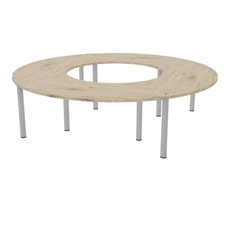 TABLE RONDE 12P L270XP270 EP30 4 PLT ANGLE 90° L135 PP OBTX4 8 PIEDS MÉTAL Ø70 R3 SA