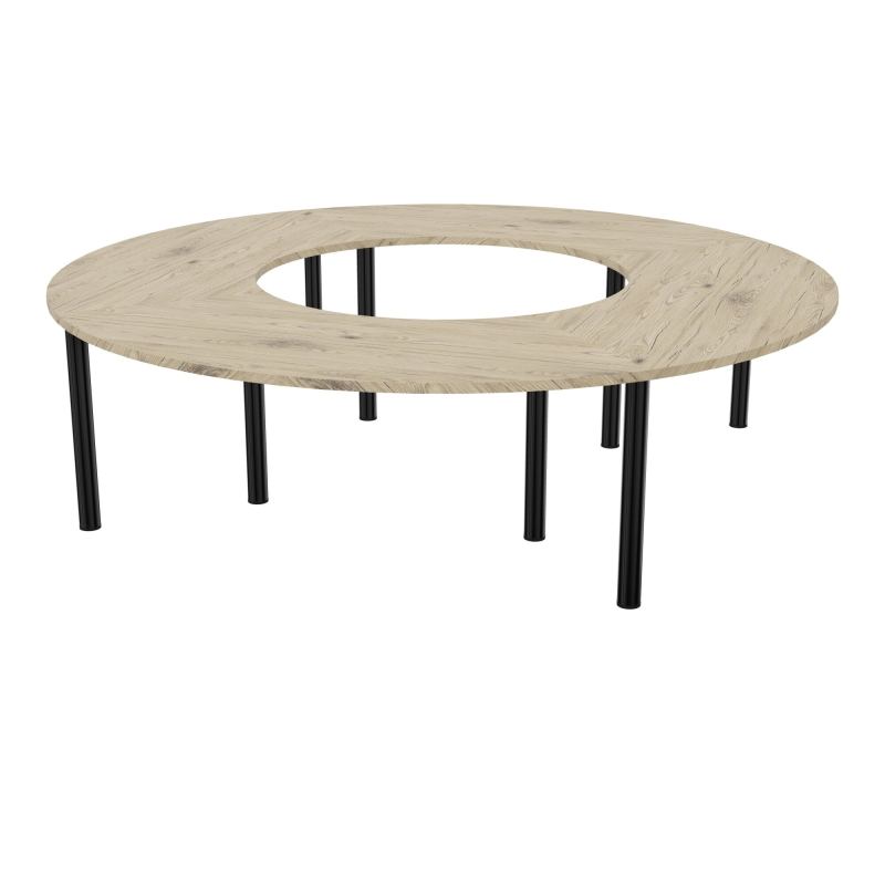 TABLE RONDE 12P L270XP270 EP30 4 PLT ANGLE 90° L135 PP OBTX4 8 PIEDS MÉTAL Ø70 R3 SG