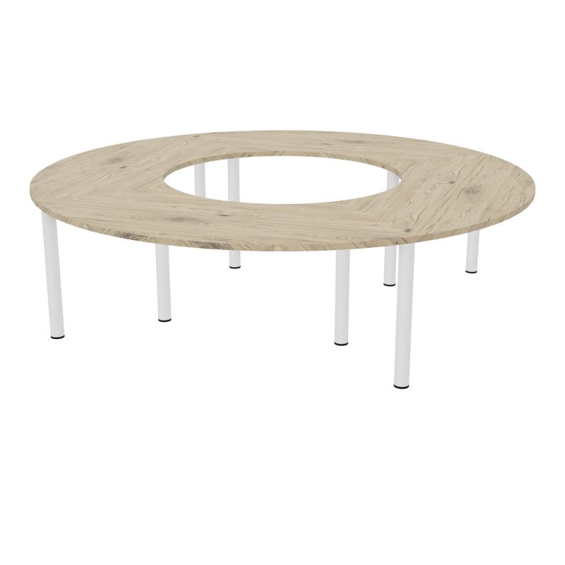 TABLE RONDE 12P L270XP270 EP30 4 PLT ANGLE 90° L135 PP OBTX4 8 PIEDS MÉTAL Ø70 R3 SO