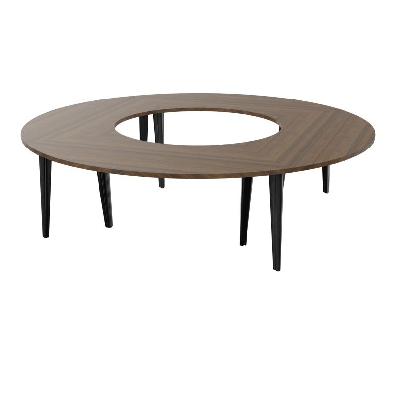 TABLE RONDE 12P L270XP270 EP30 4 PLT ANGLE 90° L135 PP OBTX4 6+2 PIEDS TRIANG N6 SG