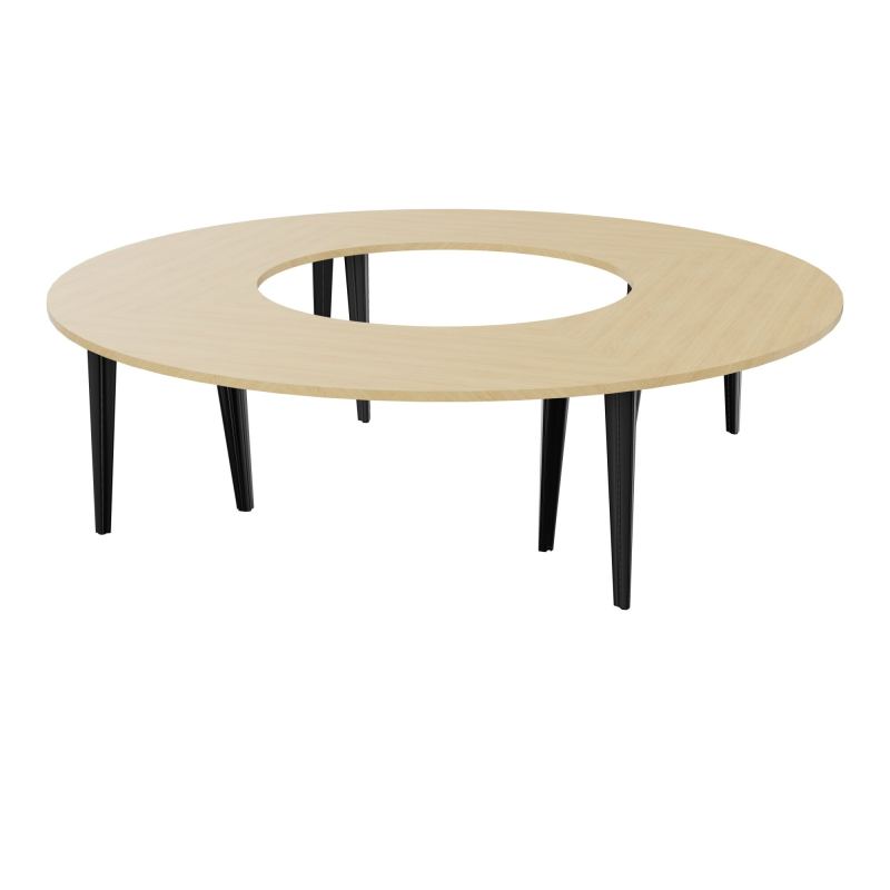 TABLE RONDE 12P L270XP270 EP30 4 PLT ANGLE 90° L135 PP OBTX4 6+2 PIEDS TRIANG R1 SG