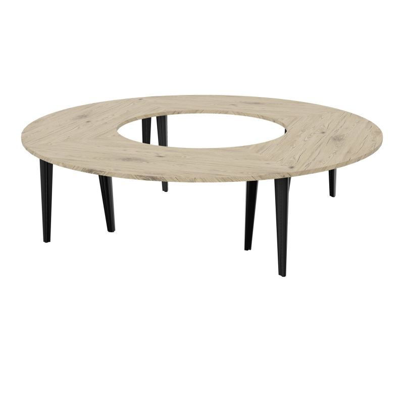 TABLE RONDE 12P L270XP270 EP30 4 PLT ANGLE 90° L135 PP OBTX4 6+2 PIEDS TRIANG R3 SG