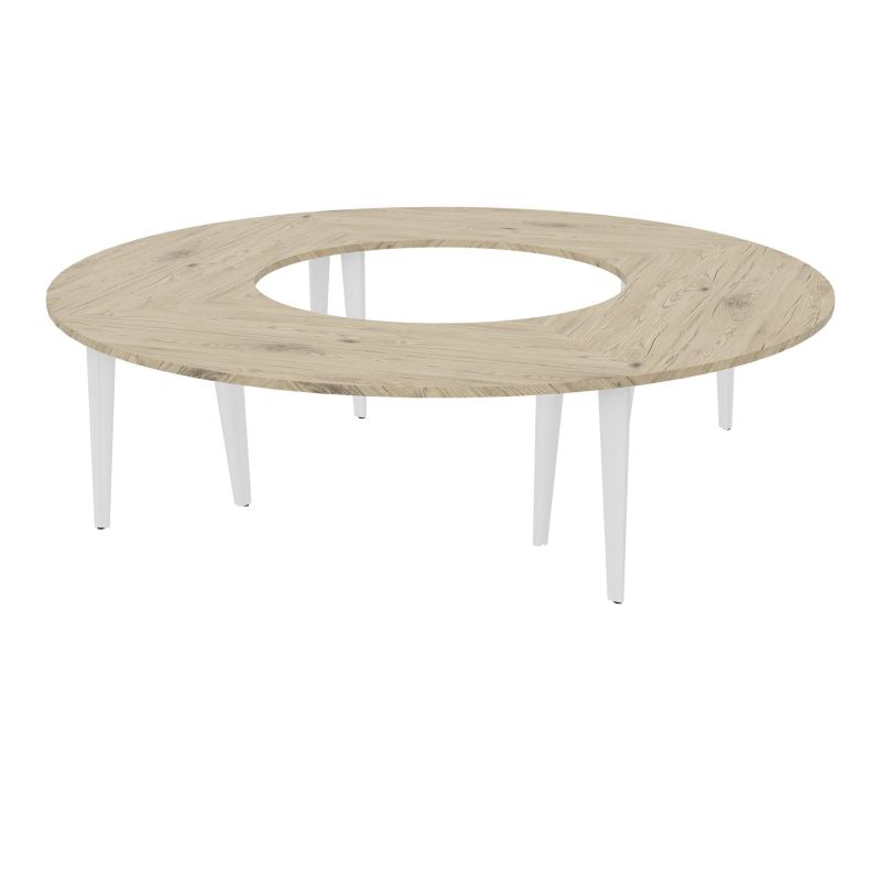 TABLE RONDE 12P L270XP270 EP30 4 PLT ANGLE 90° L135 PP OBTX4 6+2 PIEDS TRIANG R3 SO
