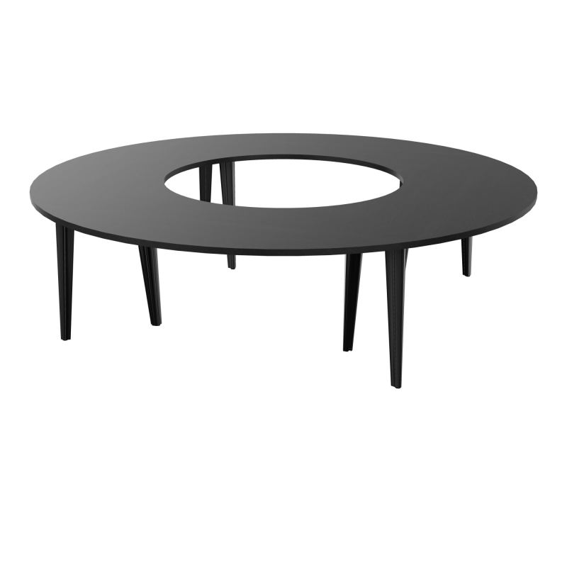 TABLE RONDE 12P L270XP270 EP30 4 PLT ANGLE 90° L135 PP OBTX4 6+2 PIEDS TRIANG RK SG