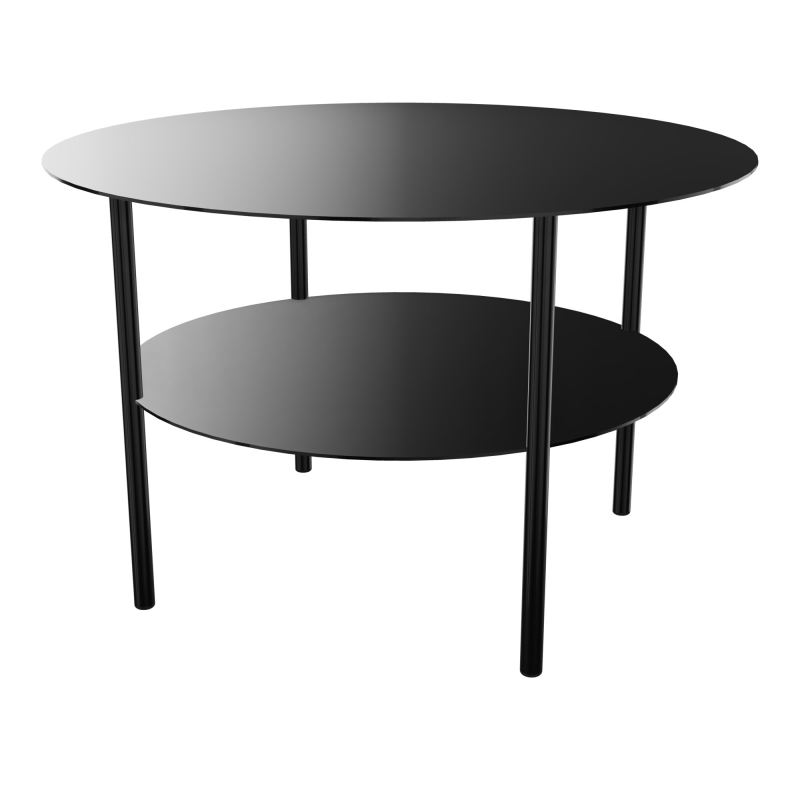 ZELIE T BASSE RONDE D67 H43 CM SUR 4 PIEDS FX METAL LISSE NOIR RAL9005 SG