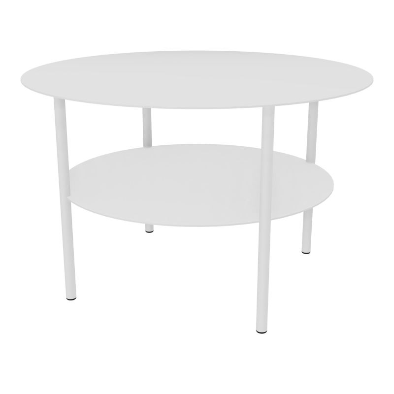 ZELIE T BASSE RONDE D67 H43 CM SUR 4 PIEDS FX METAL LISSE BLANC RAL9010 SO