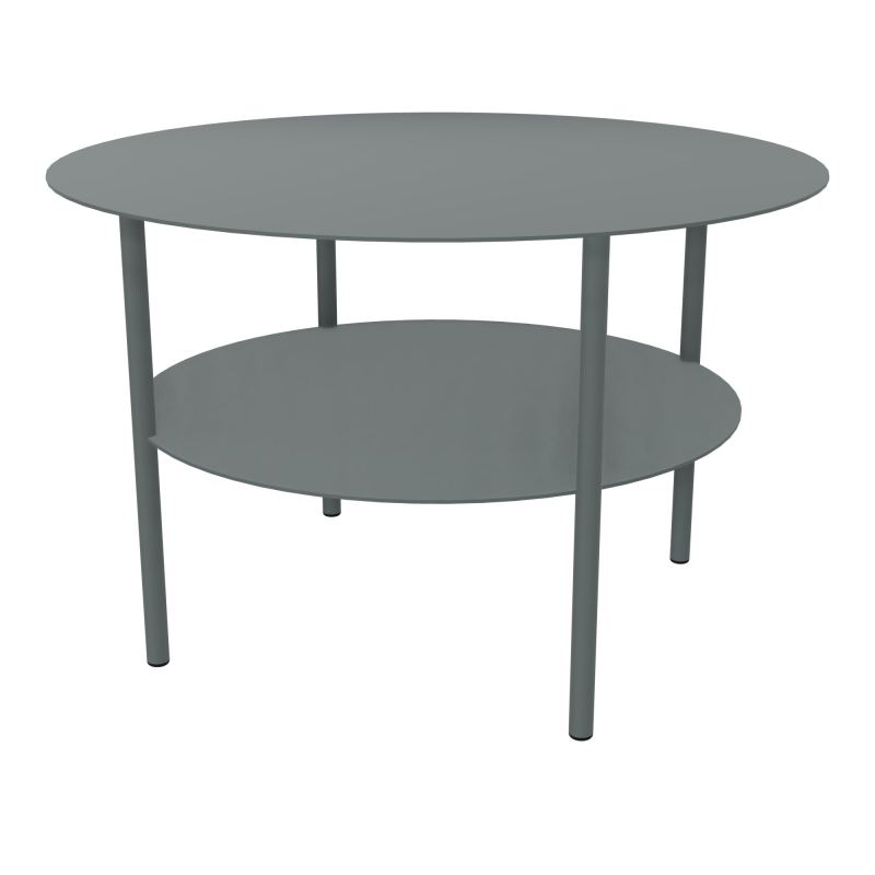ZELIE T BASSE RONDE D67 H43 CM SUR 4 PIEDS FX METAL STRUCTURE GRIS SOURIS RAL900 SU