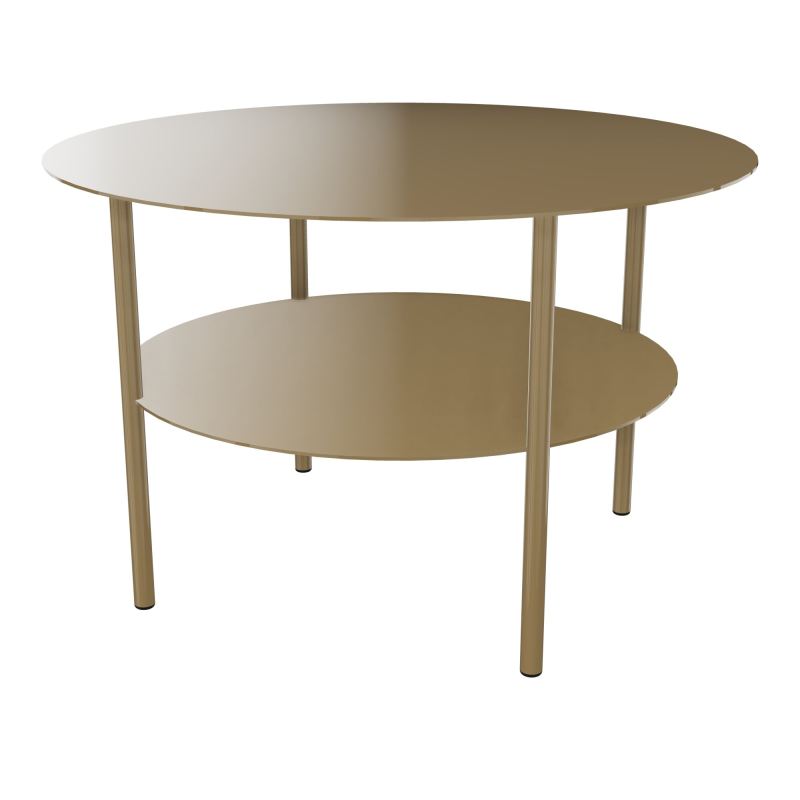 ZELIE T BASSE RONDE D67 H43 CM SUR 4 PIEDS FX METAL LISSE LAITON AKZO.INTERPON700 Z3
