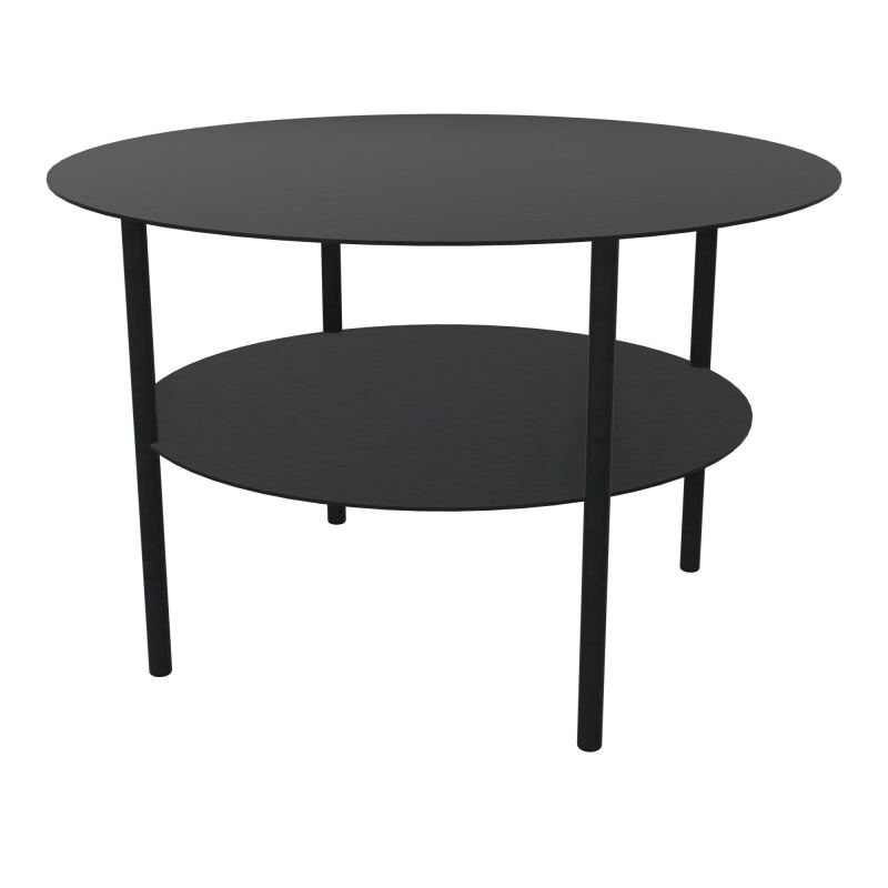 ZELIE T BASSE RONDE D67 H43 CM SUR 4 PIEDS FX METAL STRUCTURE NOIR RAL9005 ZP