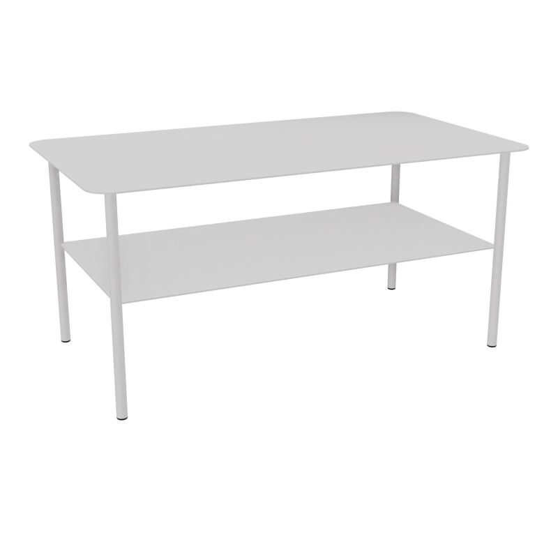 ZELIE T BASSE RECT. L90 P50 H43 CM SUR 4 PIEDS FX METAL LISSE GRIS CLAIR RAL7035 SD