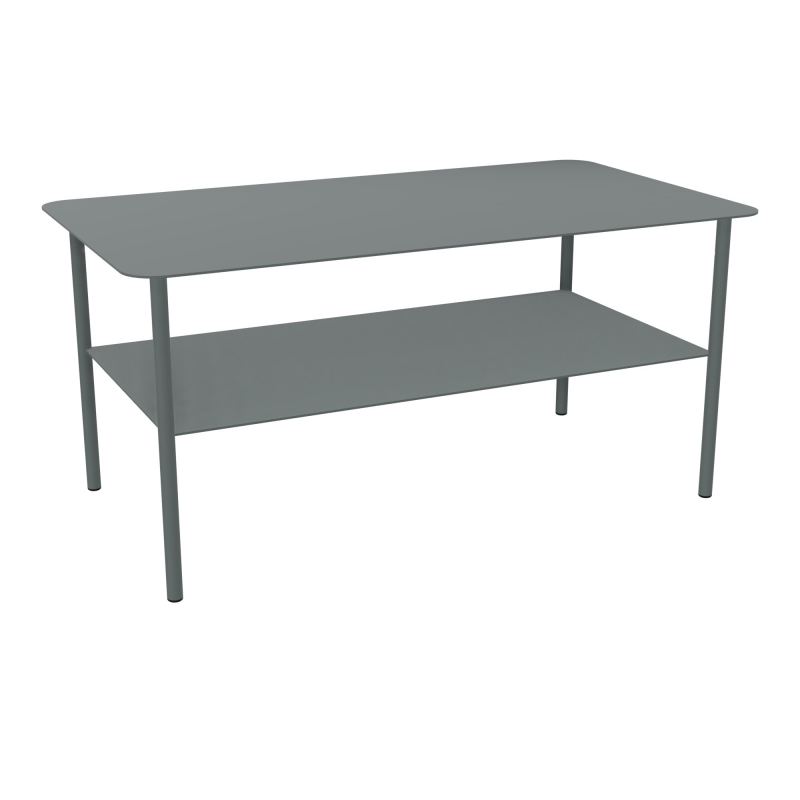 ZELIE T BASSE RECT. L90 P50 H43 CM SUR 4 PIEDS FX METAL STRUCTURE GRIS SOURIS RAL900 SU