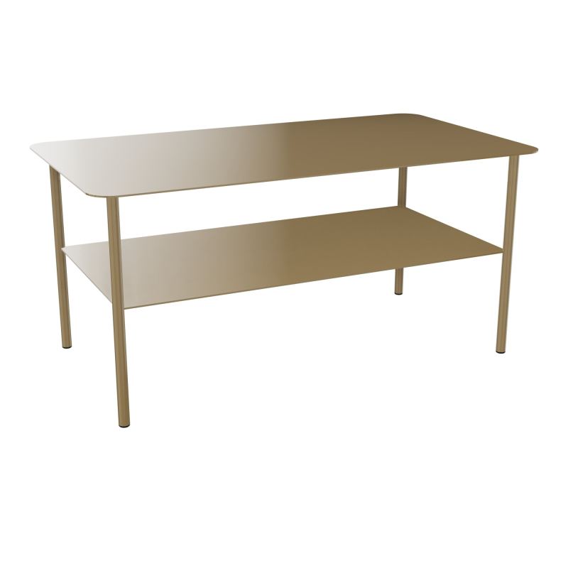 ZELIE T BASSE RECT. L90 P50 H43 CM SUR 4 PIEDS FX METAL LISSE LAITON AKZO.INTERPON700 Z3