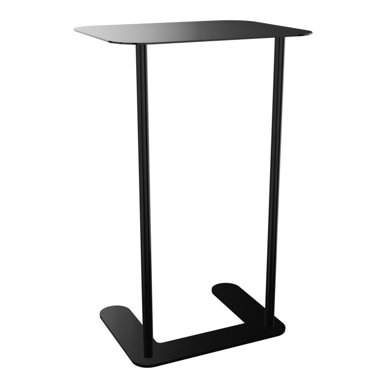 ZELIE T ECRITOIRE S/PIED SOCLE H.63 L40 P32 CM METAL LISSE NOIR RAL9005 SG