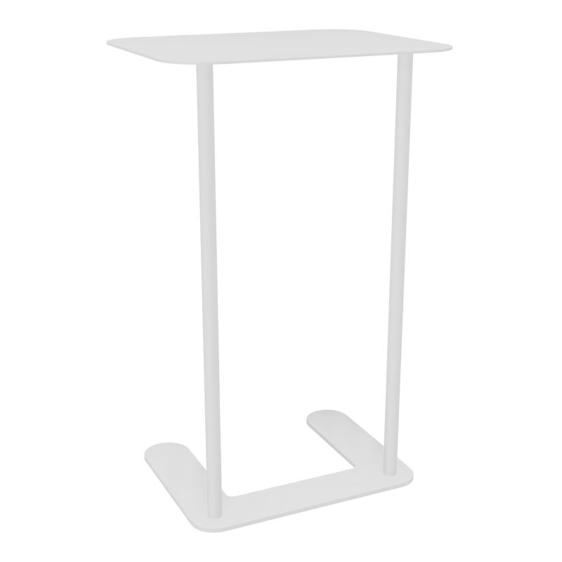 ZELIE T ECRITOIRE S/PIED SOCLE H.63 L40 P32 CM METAL LISSE BLANC RAL9010 SO