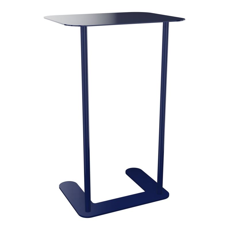 ZELIE T ECRITOIRE S/PIED SOCLE H.63 L40 P32 CM METAL LISSE BLEU COBALT RAL5013 X4