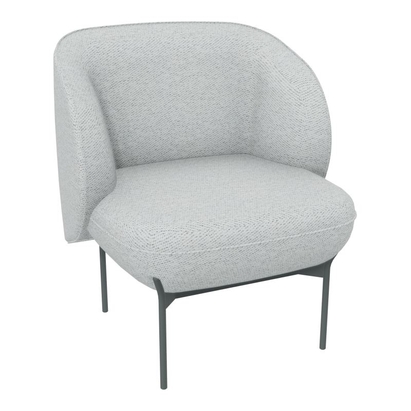 ASSISE MARGOT 1 PLACE L. 69,2X H. 78,4 X P. 66 CM - ASSISE TISSU CHILI GRIS CLAIR CHINÉ -