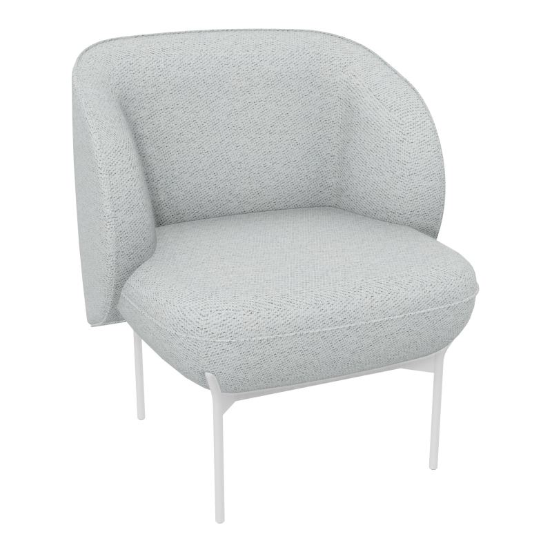 ASSISE MARGOT 1 PLACE L. 69,2X H. 78,4 X P. 66 CM - ASSISE TISSU CHILI GRIS CLAIR CHINÉ -