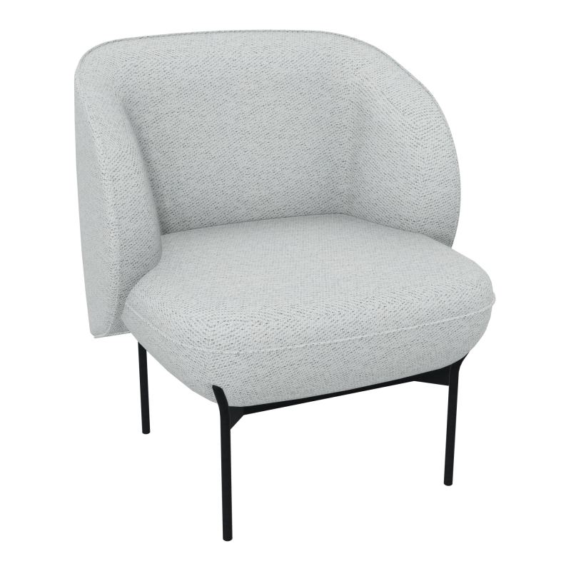 ASSISE MARGOT 1 PLACE L. 69,2X H. 78,4 X P. 66 CM - ASSISE TISSU CHILI GRIS CLAIR CHINÉ -