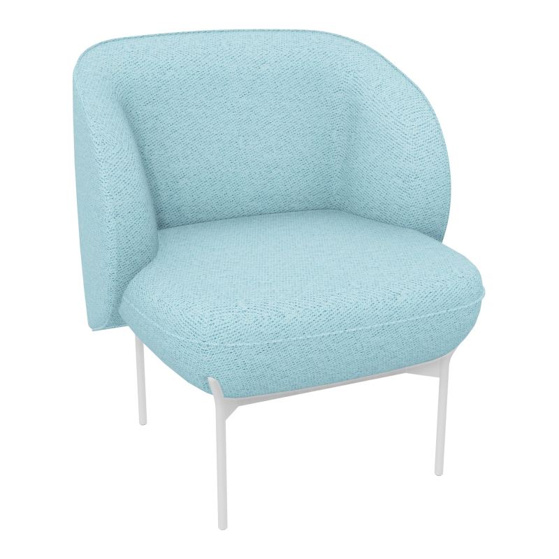 ASSISE MARGOT 1 PLACE L. 69,2X H. 78,4 X P. 66 CM - ASSISE TISSU CHILI BLEU GIVRÉ CHINÉ -