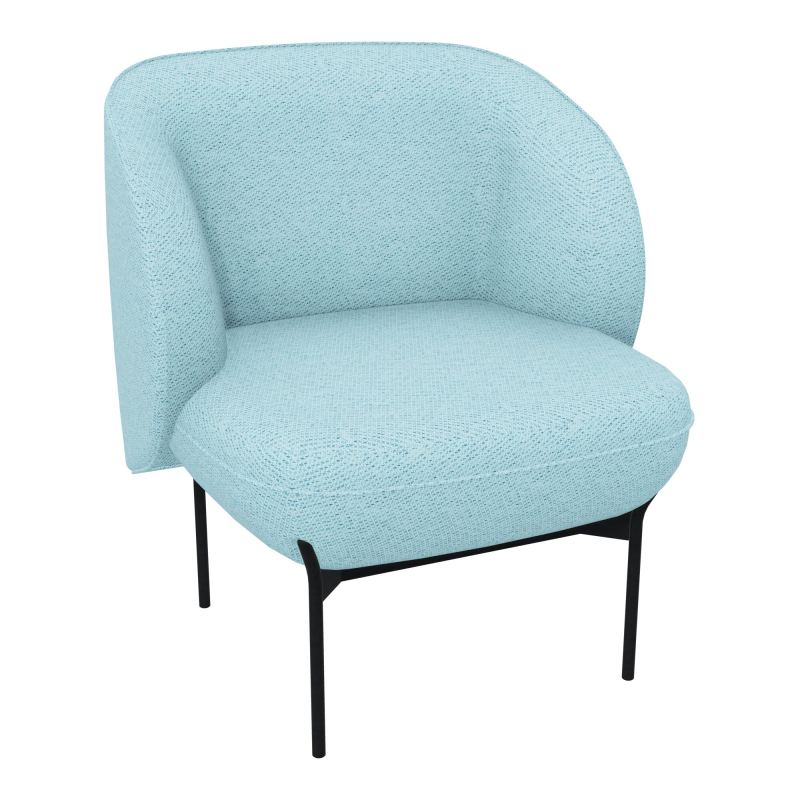ASSISE MARGOT 1 PLACE L. 69,2X H. 78,4 X P. 66 CM - ASSISE TISSU CHILI BLEU GIVRÉ CHINÉ -