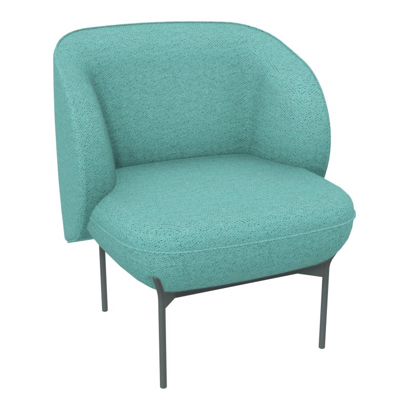 ASSISE MARGOT 1 PLACE L. 69,2X H. 78,4 X P. 66 CM - ASSISE TISSU CHILI CÉLADON CHINÉ - DO