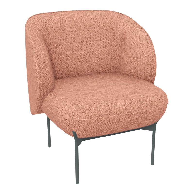 ASSISE MARGOT 1 PLACE L. 69,2X H. 78,4 X P. 66 CM - ASSISE TISSU CHILI SAUMON CHINÉ - DOS