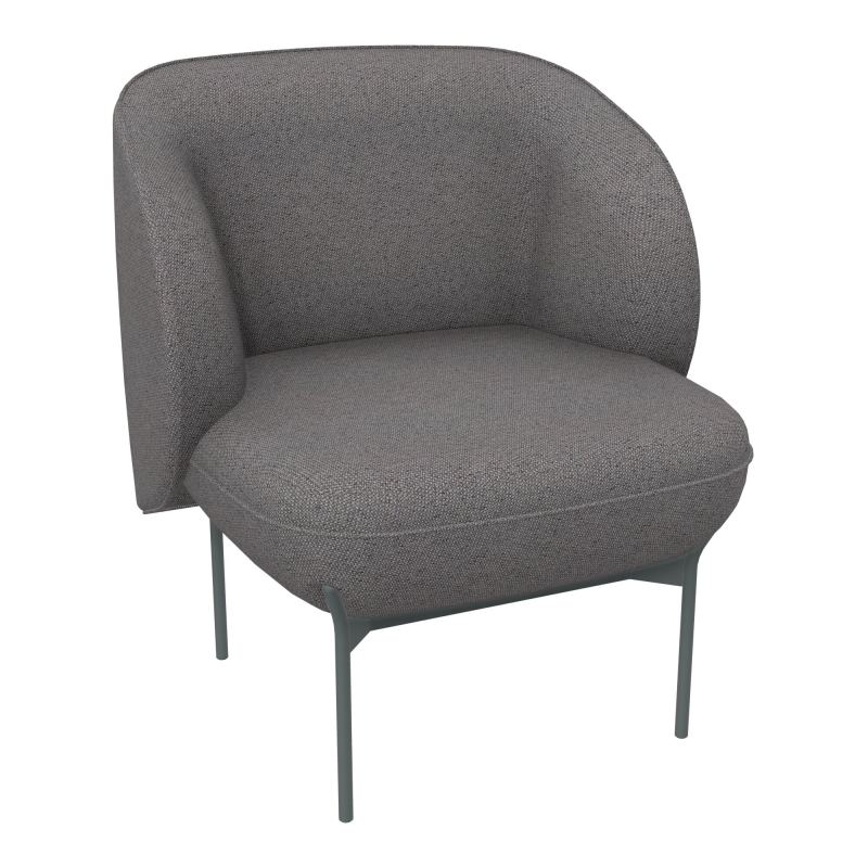 ASSISE MARGOT 1 PLACE L. 69,2X H. 78,4 X P. 66 CM - ASSISE TISSU CHILI CHOCOLAT CHINÉ - D