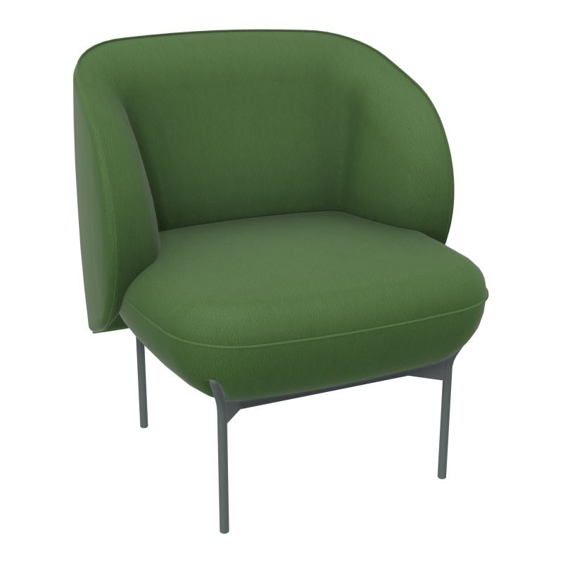ASSISE MARGOT 1 PLACE L. 69,2X H. 78,4 X P. 66 CM - ASSISE TISSU SECRET VERT OLIVE - DOSS