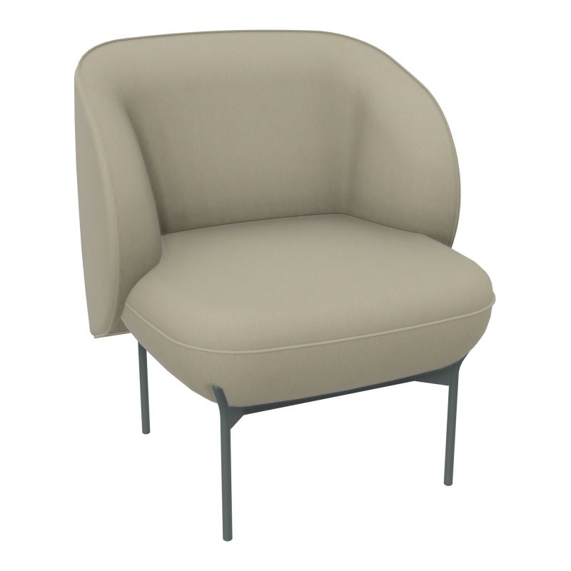 ASSISE MARGOT 1 PLACE L. 69,2X H. 78,4 X P. 66 CM - ASSISE TISSU SECRET ARGILE - DOSSIER