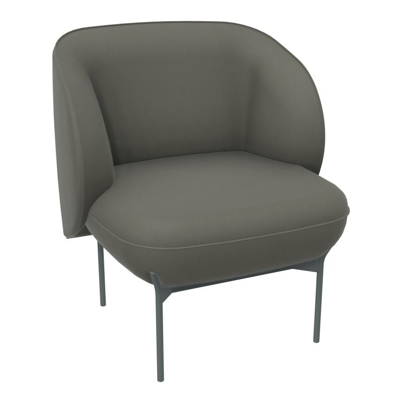 ASSISE MARGOT 1 PLACE L. 69,2X H. 78,4 X P. 66 CM - ASSISE TISSU SECRET TAUPE - DOSSIER T