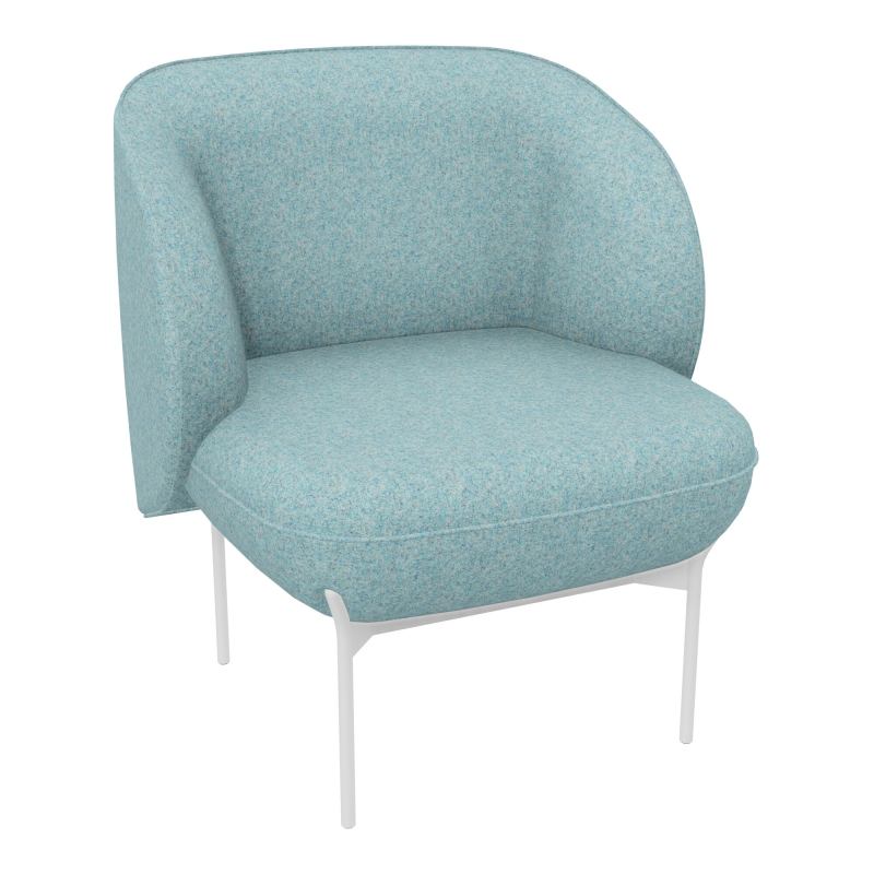 ASSISE MARGOT 1 PLACE L. 69,2X H. 78,4 X P. 66 CM - ASSISE TISSU FENICE BLEU CLAIR CHINÉ