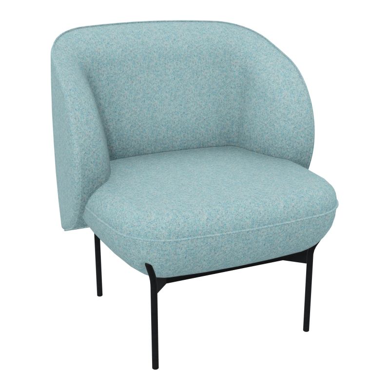 ASSISE MARGOT 1 PLACE L. 69,2X H. 78,4 X P. 66 CM - ASSISE TISSU FENICE BLEU CLAIR CHINÉ