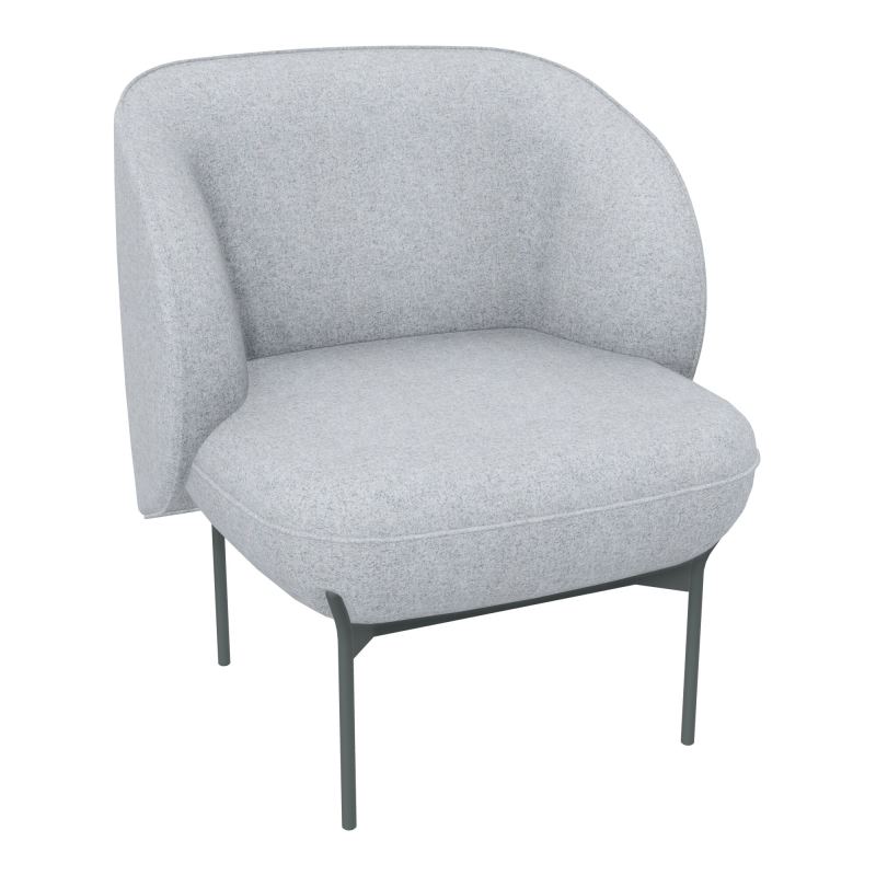 ASSISE MARGOT 1 PLACE L. 69,2X H. 78,4 X P. 66 CM - ASSISE TISSU FENICE GRIS CLAIR CHINÉ