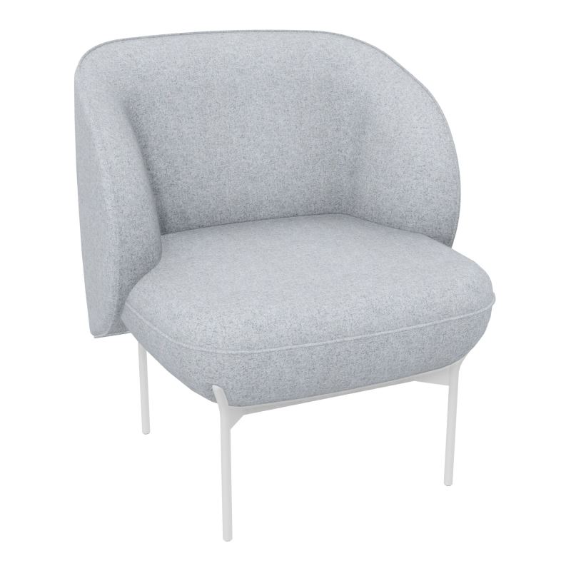 ASSISE MARGOT 1 PLACE L. 69,2X H. 78,4 X P. 66 CM - ASSISE TISSU FENICE GRIS CLAIR CHINÉ
