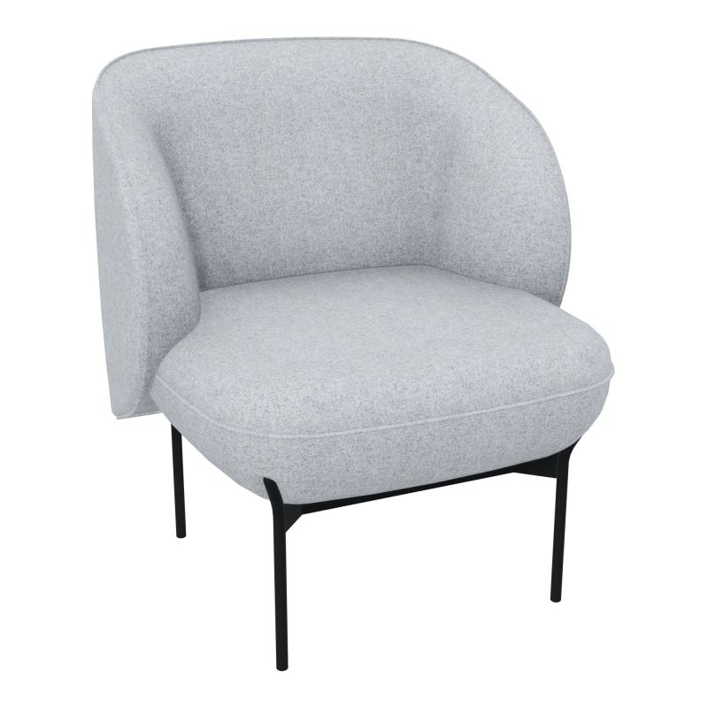 ASSISE MARGOT 1 PLACE L. 69,2X H. 78,4 X P. 66 CM - ASSISE TISSU FENICE GRIS CLAIR CHINÉ