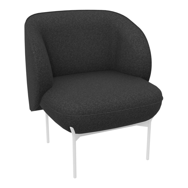 ASSISE MARGOT 1 PLACE L. 69,2X H. 78,4 X P. 66 CM - ASSISE TISSU FENICE ANTHRACITÉ CHINÉ