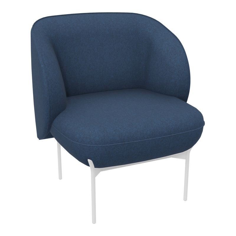 ASSISE MARGOT 1 PLACE L. 69,2X H. 78,4 X P. 66 CM - ASSISE TISSU FENICE BLEU FONCÉ CHINÉ