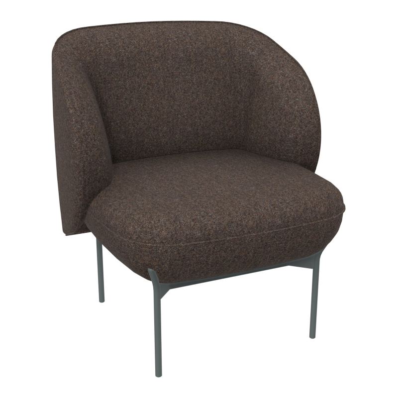 ASSISE MARGOT 1 PLACE L. 69,2X H. 78,4 X P. 66 CM - ASSISE TISSU FENICE CHOCOLAT CHINÉ -