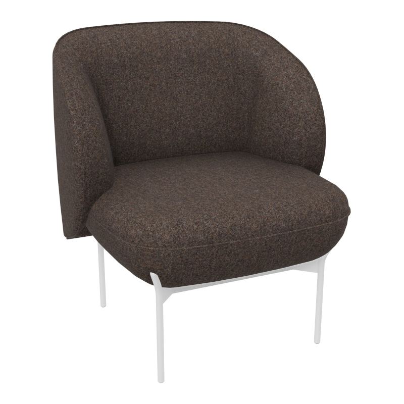 ASSISE MARGOT 1 PLACE L. 69,2X H. 78,4 X P. 66 CM - ASSISE TISSU FENICE CHOCOLAT CHINÉ -