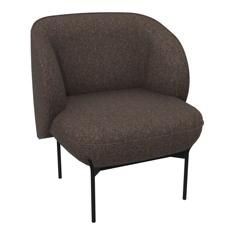 ASSISE MARGOT 1 PLACE L. 69,2X H. 78,4 X P. 66 CM - ASSISE TISSU FENICE CHOCOLAT CHINÉ -