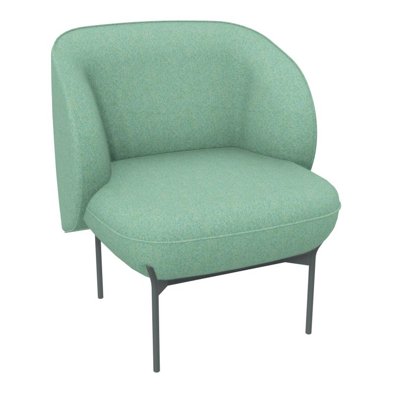 ASSISE MARGOT 1 PLACE L. 69,2X H. 78,4 X P. 66 CM - ASSISE TISSU FENICE CELADON CHINÉ - D