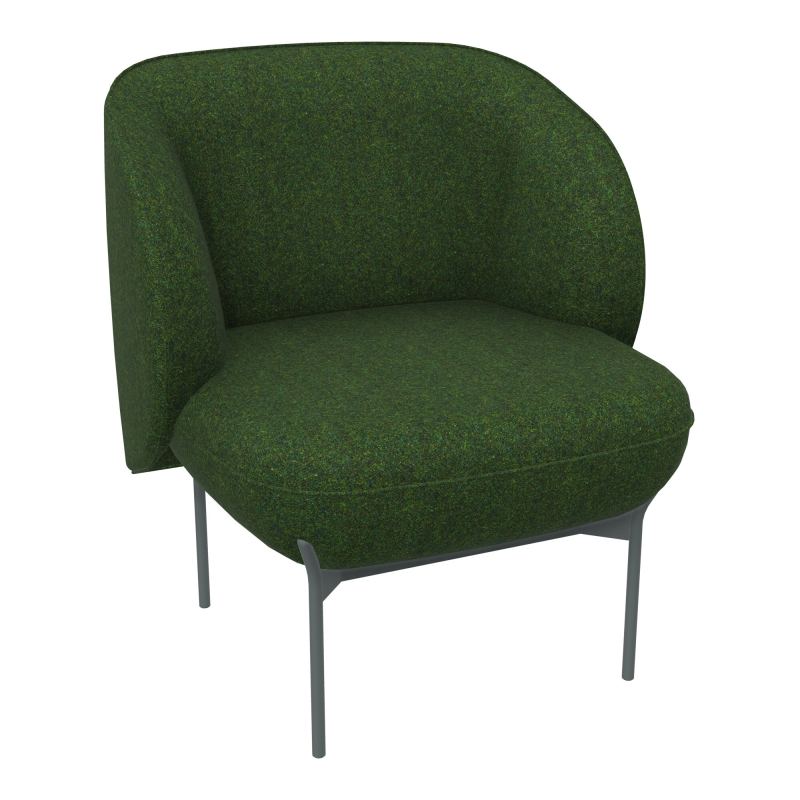 ASSISE MARGOT 1 PLACE L. 69,2X H. 78,4 X P. 66 CM - ASSISE TISSU FENICE VERT FONCÉ CHINÉ